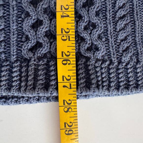 LL BEAN SIGNATURE Sweater Small Cable Knit Fisherman Tunic Oversized Side Zipper - Picture 14 of 14